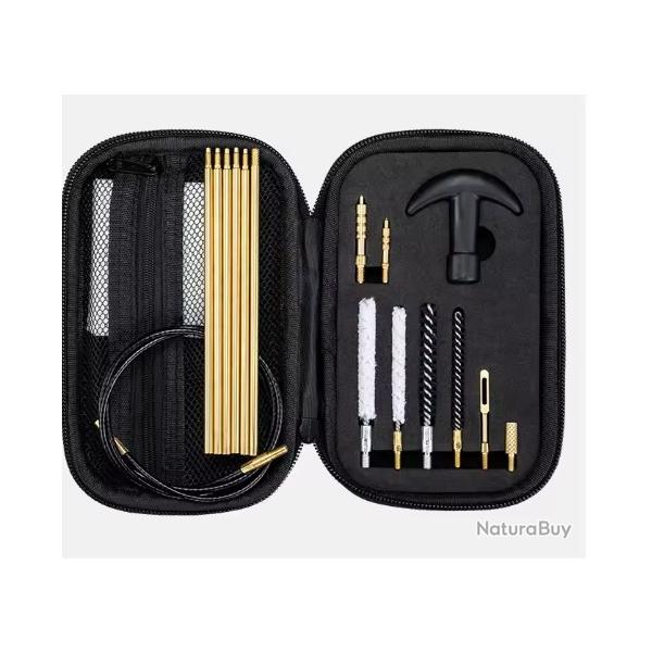 Kit de nettoyage de pistolet 19 pi�ces, brosse � baril et lubrifiant � l'huile pour pistolet de 60ml