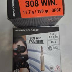 LOT MUNITION 308 WIN SOLOGNAC NEUVES