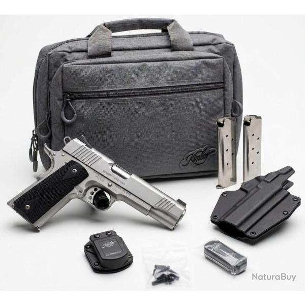KIMBER SURPRISE ! PISTOLET KIMBER 1911 CUSTOM LW INOX CAL.45ACP CLUB BUNDLE