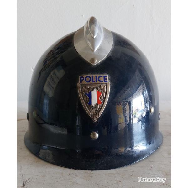 Casque Police Nationale PETITCOLLIN 1960 + b�ton blanc r�glementaire