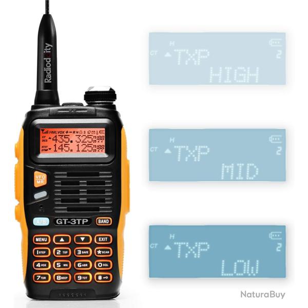 Talkie Walkie Mark III Double Bande Bidirectionnelle UHF/VHF144-146/430-440MHz Tri-Power 8 W/4 W/1 W