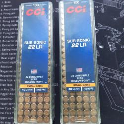 2 boites de balles 22LR CCI Subsonic