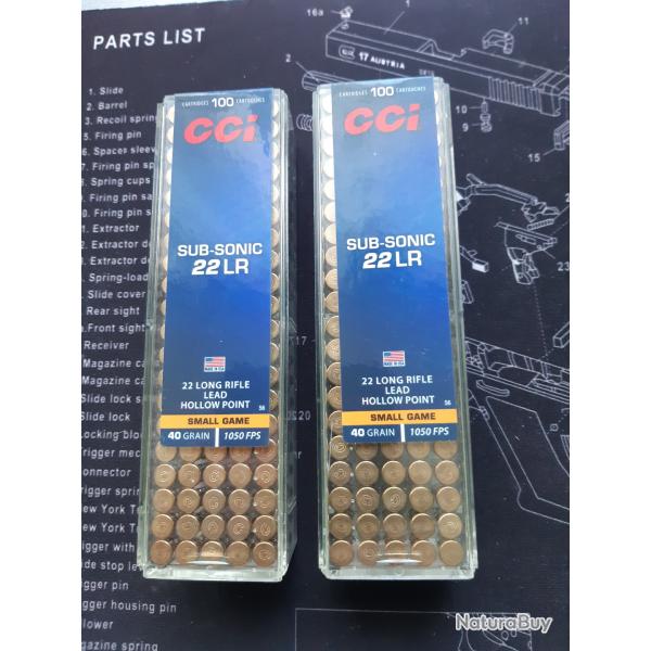 2 boites de balles 22LR CCI Subsonic