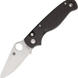 Couteau Pliant Spyderco ButtonUp Lame Acier 8Cr13MoV Manche Carbone G10 Button Lock SC275CFP