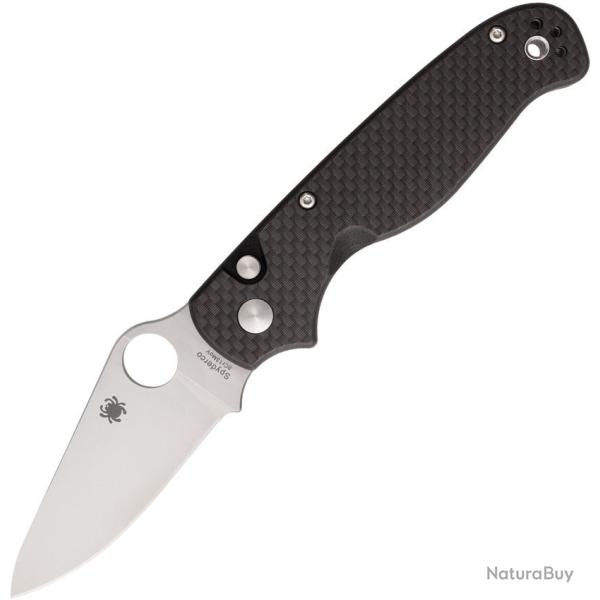 Couteau Pliant Spyderco ButtonUp Lame Acier 8Cr13MoV Manche Carbone G10 Button Lock SC275CFP