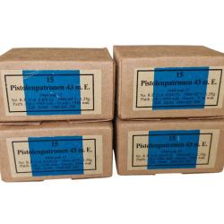 4 bo&icirc;tes vides 15 Pist.-patr.43 m. E - MKb42 MP43 MP44 STG44