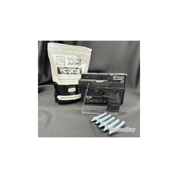Pacj pr�t a tirer PISTOLET WALTHER PDP COMPACT 4'' COMBO RDS 8 BBS 6MM CO2 BLOWBACK