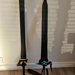 Lot &Eacute;p&eacute;e Sword Art Online Elusidator et Dark Repulser m&eacute;tal 1m