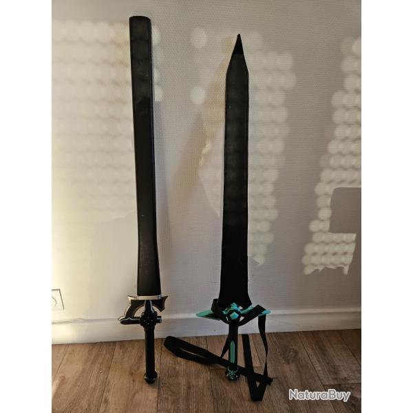Lot �p�e Sword Art Online Elusidator et Dark Repulser m�tal 1m