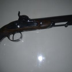 PISTOLET D'OFFICIER ou de VOYAGE A percussion &agrave; baguette &agrave; levier articul&eacute;
