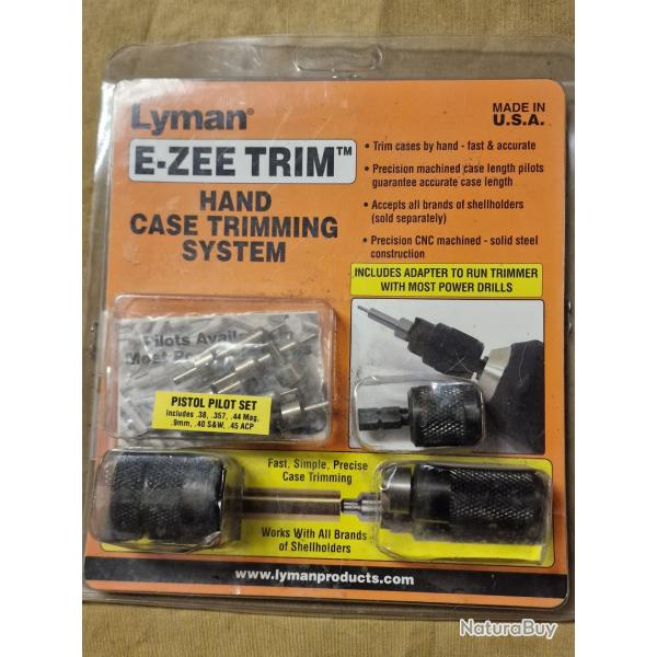 Kit raccourcisseur de douilles LYMAN E-ZEE TRIM (armes de poing) HILMAR SUPER DESTOCK !!!