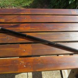 canne de marche vintage, pommeau en m&eacute;tal argent&eacute; a t&ecirc;te de Lapin/Li&egrave;vre fut en bois noirci (XX&eacute;)