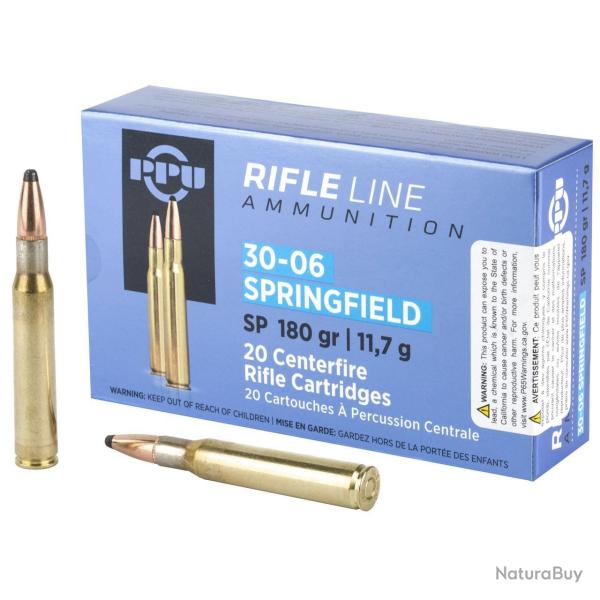 Munitions PARTIZAN calibre 30-06 Softpoint 180gr - 11.7g x20