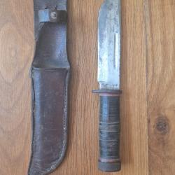 Couteau seconde guerre Mondiale Cattaraugus 225Q et fourreau cuir