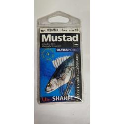 3 HAMECONS MUSTAD ANTI-HERBE - W3261BLN - N&deg; 1/0