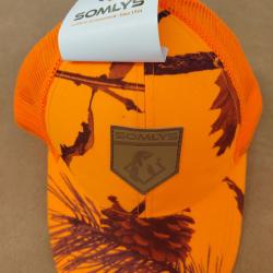 Casquette somlys orange avec filet derri&egrave;re