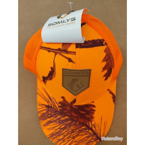 Casquette somlys orange avec filet derri�re