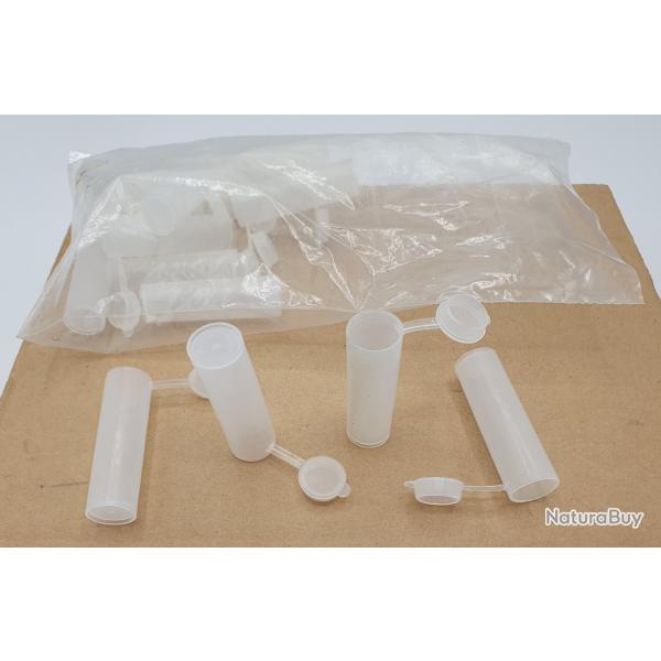 15 dosettes � poudre noire en mati�re plastique avec bouchon.