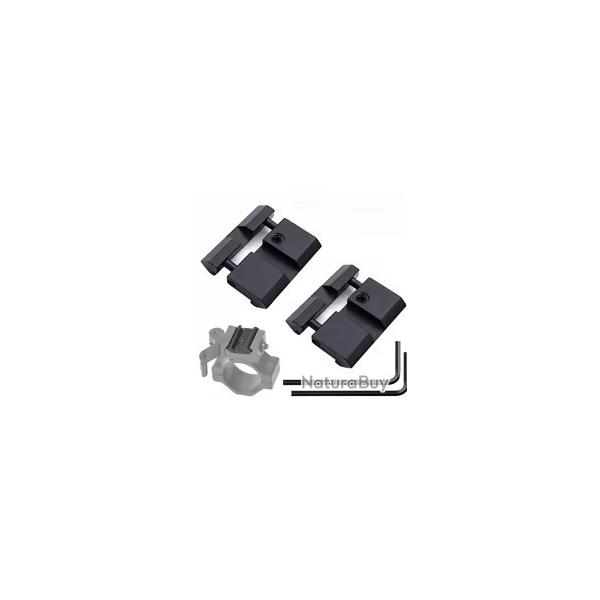 Embase adaptateur pour montage de lunette, queue d'aronde 11 mm vers 20 mm, montage sur rail Picatin