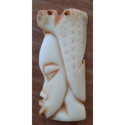 Amulette de protection, pendentif africain en os