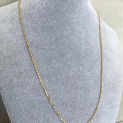 Chaine or 18 carats - 54 cm - collier maille maille for&ccedil;at diamant&eacute;e