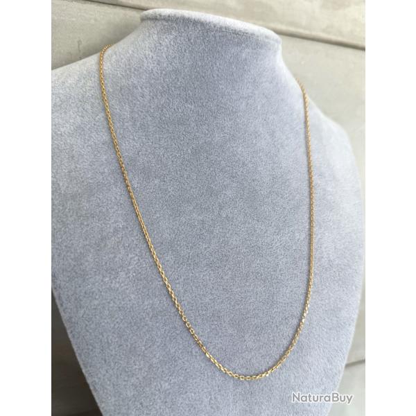 Chaine or 18 carats - 54 cm - collier maille maille for�at diamant�e