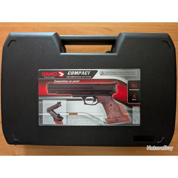 Pistolet air comprim� 4,5 mm GAMO Compact Gaucher + Porte-cible GAMO
