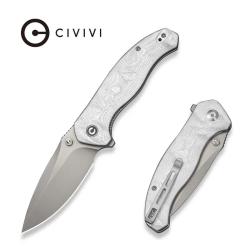 Couteau CIVIVI Vyrent Linerlock Drop Point Acier Nitro-X7 Manche G10 Feuille Aluminium CIVC25037B1
