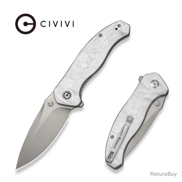 Couteau CIVIVI Vyrent Linerlock Drop Point Acier Nitro-X7 Manche G10 Feuille Aluminium CIVC25037B1
