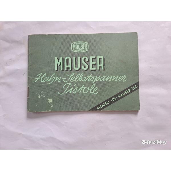 Manuel / livret pistolet mauser HSc