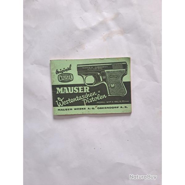 Manuel / livret pistolet mauser WTP