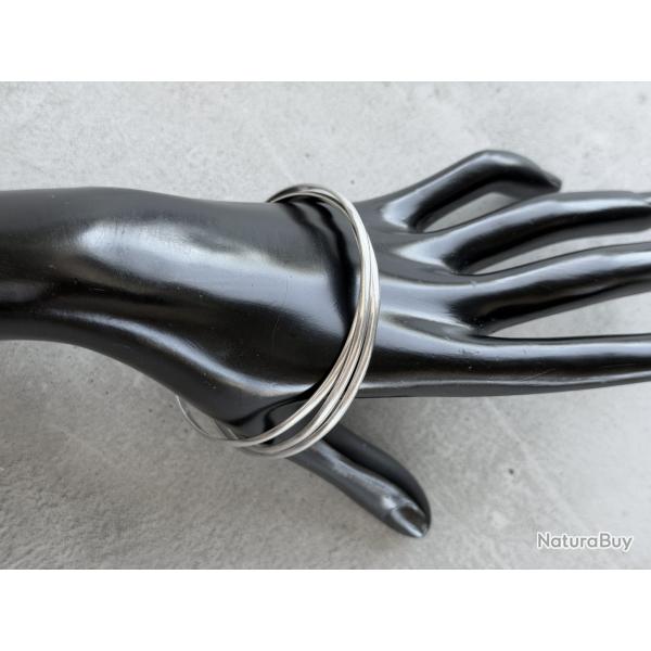 Bracelet multi joncs en argent - neuf