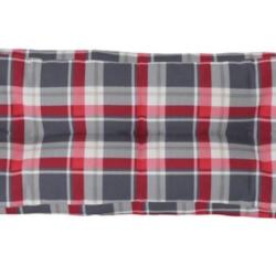 Coussin palette tissu polyester 120x40x12 cm motif carreaux rouge imperm&eacute;able