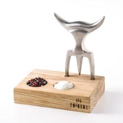 Tridens - Fourchette &agrave; viande + socle en h&ecirc;tre