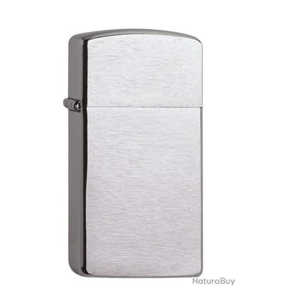 Zippo Slim Brushed Chrome - Briquet coupe-vent chrom� bross�