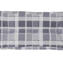 Coussin palette tissu polyester 120x40x12 cm motif carreaux gris imperm&eacute;able