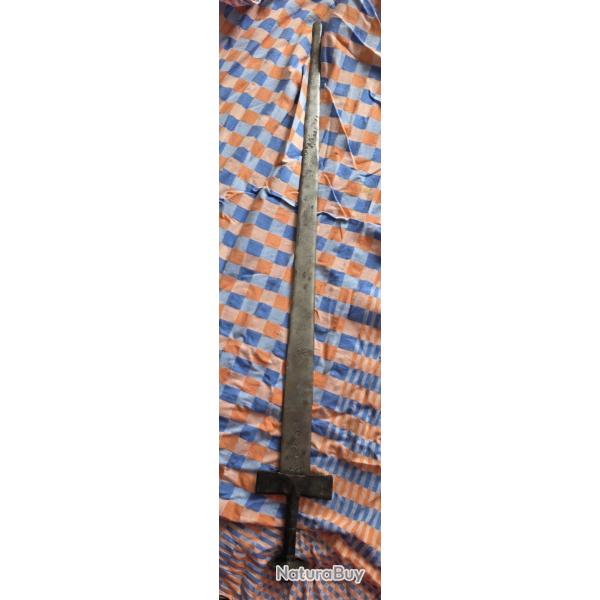 Authentique �p�e Kaskara Soudanaise Fin XIXe - Gravure Crocodile & Lunes