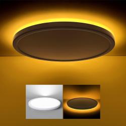 Plafonnier LED avec veilleuse 24W, 3 CCT, rond &Oslash;30cm Blanc : Lampe &agrave; panneau plat pour chambre, cham