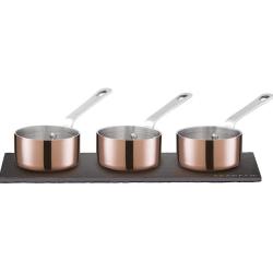 SCANPAN Maitre D' 77000301 - Set mini casseroles 6 cm avec plateau ardoise