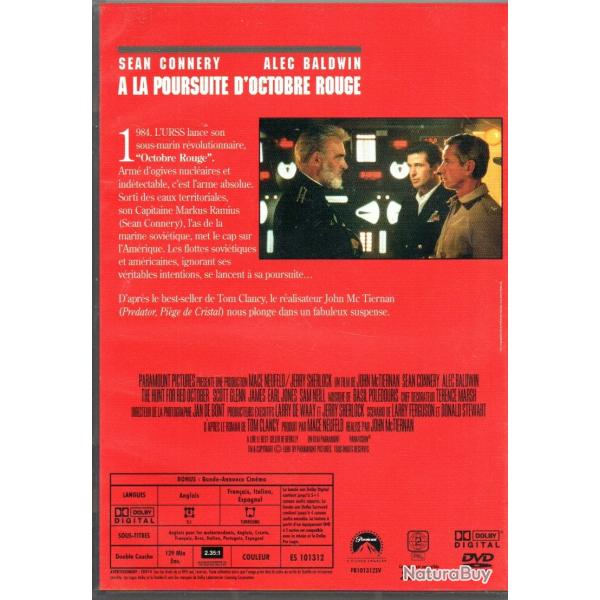 � la poursuite d'octobre rouge DVD, sean connery, alec baldwin , sous marin , urss