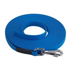 longe biothane beta plate 16 mm 2 m SANS poign&eacute;e bleu clair