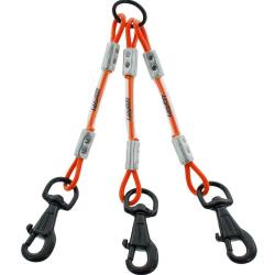 Accouple XTREME 3 chiens c&acirc;ble m&eacute;tallique Canihunt