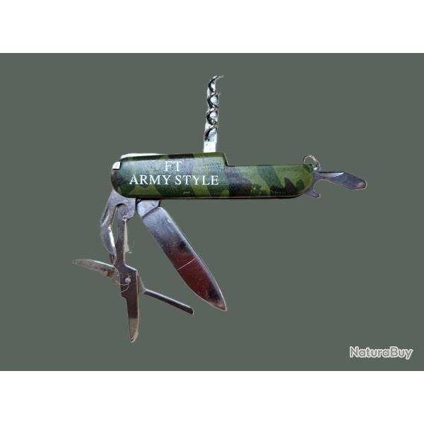 Couteau multifonction camouflage FT ARMY STYLE + accessoires