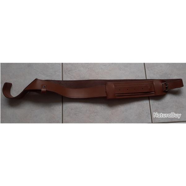 Baudrier r�glable carabine/fusil_Croute de vachette_Artisanal Francais