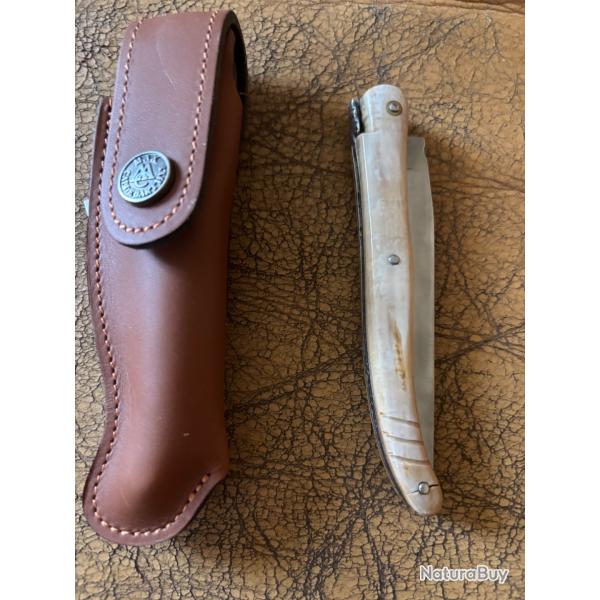 Beau laguiole d artisan de 13cm ivoire de mammouth l�g�rement accident�