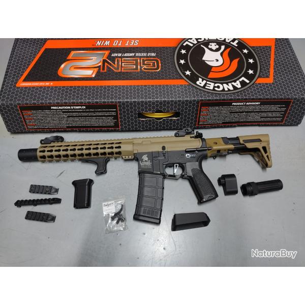 M4 LT-19 GEN2 PDW Tan / Noir Lancer Tactical AEG