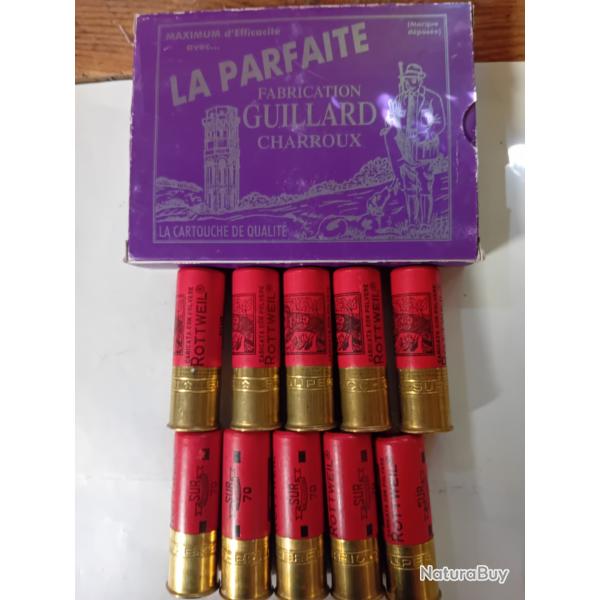 Bo�te de 10 belles cartouches anciennes cal 12 ROTTWEIL  douilles cartons