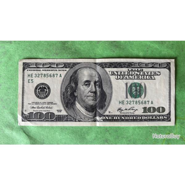 Billet rare de 100 dollars Am�ricains excellent �tat.