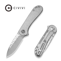 Couteau CIVIVI Elementum Linerlock Drop Point Acier Nitro-V Manche Lexan Transparent CIVC18062AM1