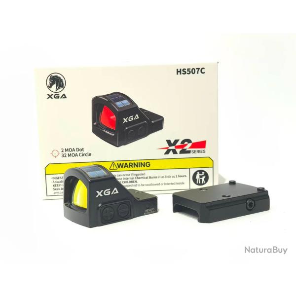 XGA HS507C X2 - Point Rouge 2 MOA + Cercle 32 MOA